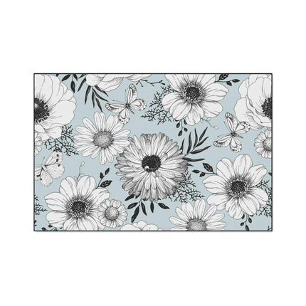Elegant Floral Executive Area Rug with Enhanced Safety Features