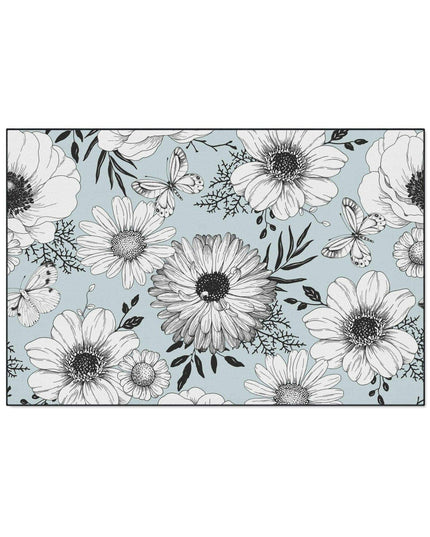 Elegant Floral Executive Area Rug with Enhanced Safety Features