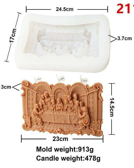 Exquisite Last Supper Candle Silicone Mold Set for Artistic Creations