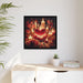 Sleek Black Pine Framed Valentine Night Canvas Art