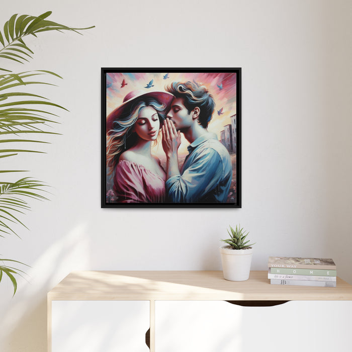 Whispering Elegance - Valentine Matte Canvas Art Frame by Maison d'Elite