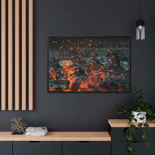 Fire Matte Canvas Pinewood Frame