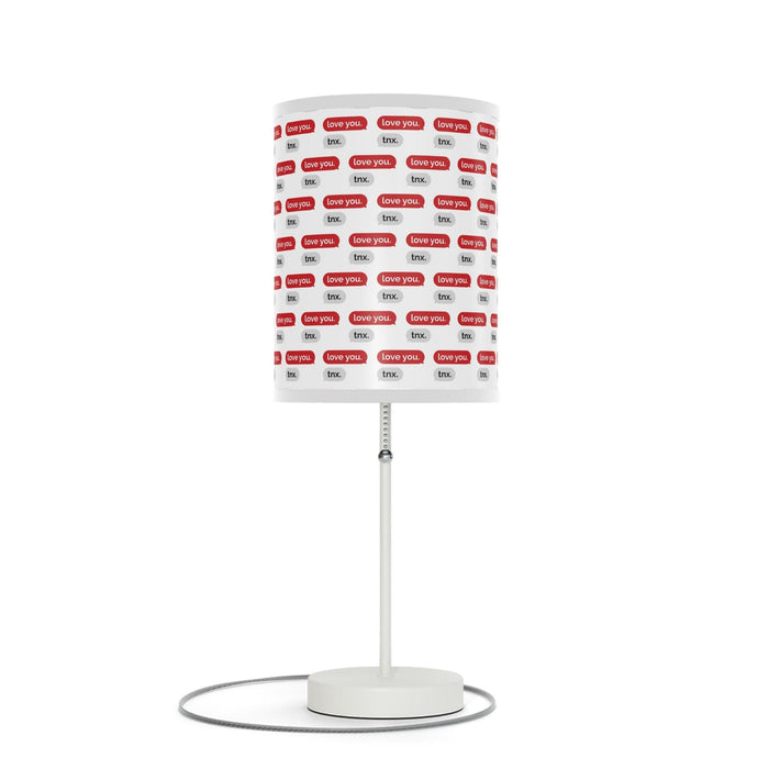 Maison d'Elite Valentine Love Text Steel Base Table Lamp with Customizable High-Res Printed Shade