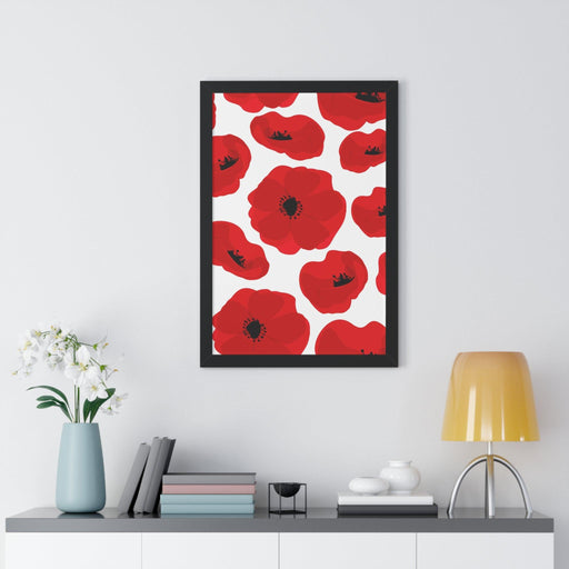 Crimson Poppy Bloom Framed Poster - Sustainable Wall Art Choice