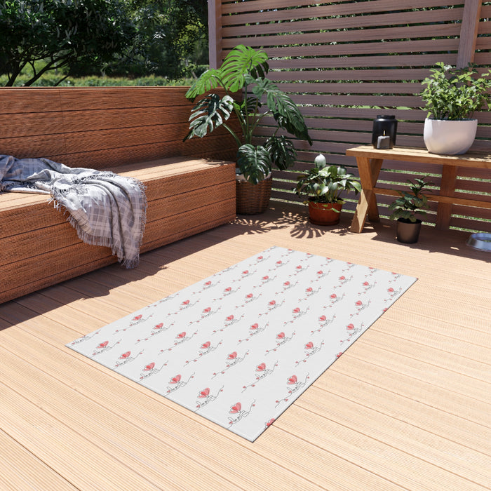 Valentine LOVE Plush Outdoor Chenille Rug - Enhance Your Outdoor Oasis