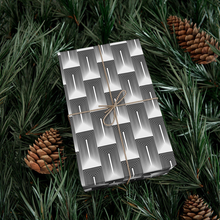 Sophisticated Eco-Friendly Black and White Custom Gift Wrap Paper - Handcrafted in the USA