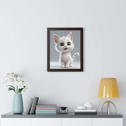 Elegant Feline Vertical Art Poster - Eco-Friendly Framed Design