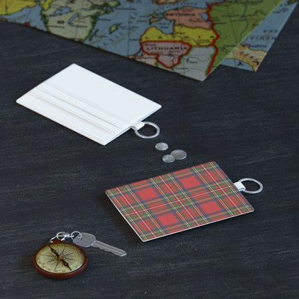 Vibrant Plaid Vegan Leather Card Holder