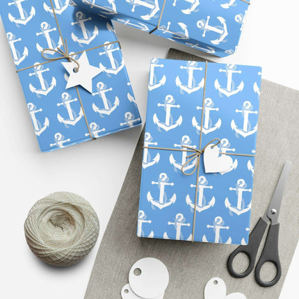 Nautical Elegance: Premium Anchor Gift Wrapping Paper Collection