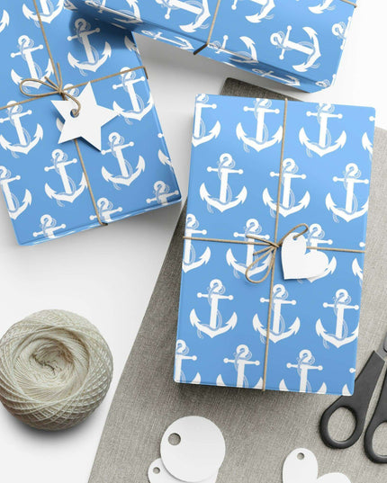 Nautical Elegance: Premium Anchor Gift Wrapping Paper Collection
