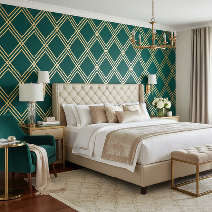 Living Room Wallpaper Geometric PVC Design 0.45x1m Minimalist Style