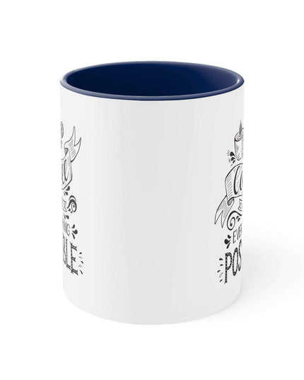 Chic Two-Tone Ceramic Coffee Mug - 11oz for Stylish Sipping