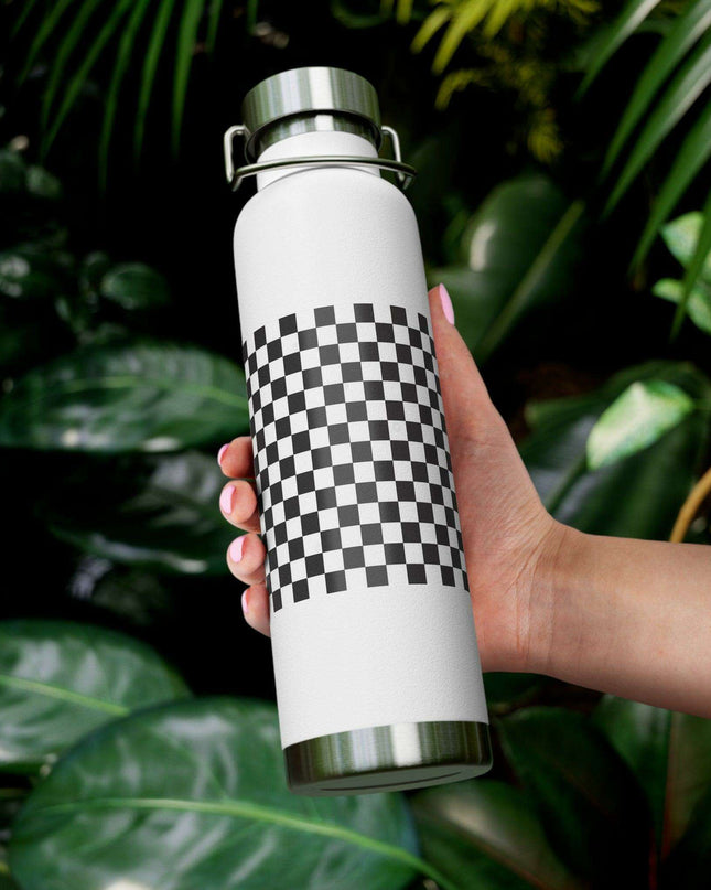 Checked Design 22 oz Insulated Stainless Steel Water Bottle - Perfect Travel Hydration Solution
