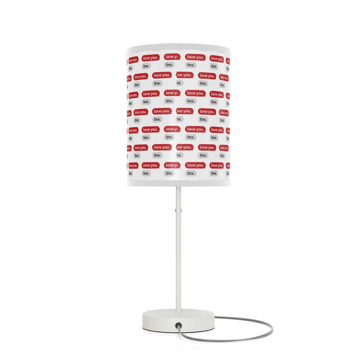 Elite Valentine Love Text Steel Base Table Lamp with Customizable High-Res Printed Shade - Personalized Luxury Lighting Solution