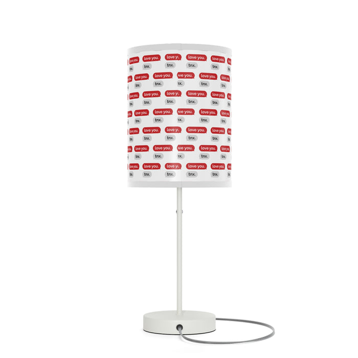 Maison d'Elite Valentine Love Text Steel Base Table Lamp with Customizable High-Res Printed Shade