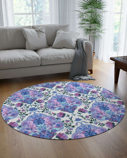 Elegant Chenille Round Area Rug: Classic Charm by Elite Maison