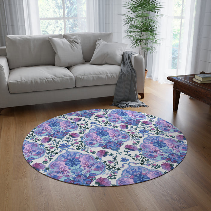 Chic and Durable Maison d'Elite Round Chenille Rug