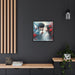 Elegant Valentine Matte Canvas Artwork in Black Pine Frame