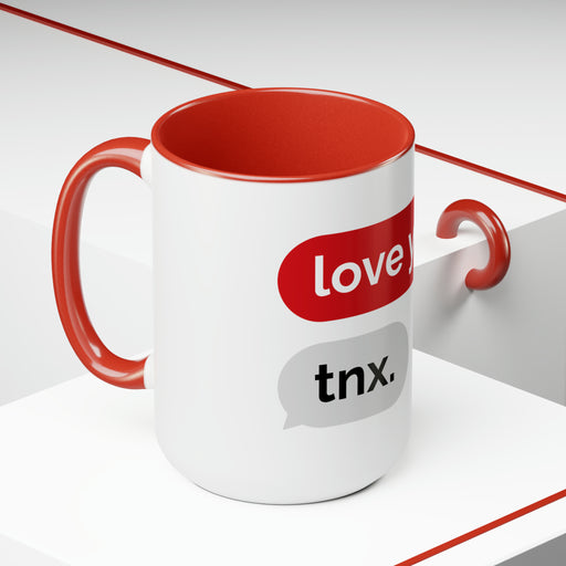 Elite Valentine Love Text Two-Tone Coffee Mugs for Discerning Tastes by Maison d'Elite