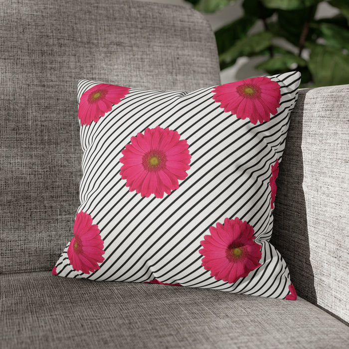 Spring Blossom Pink Daisy Decorative Throw Pillowcase