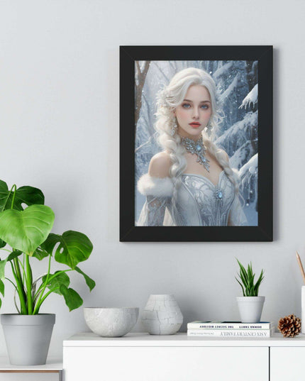 Winter Wonderland Puppy Framed Gaming Art - Sustainable Decor for Your Home