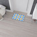 Elegant Blue Daisy Floor Mat with Secure Non-Slip Backing by Maison d'Elite