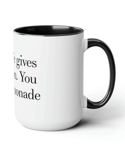 Chic Dual-Tone Ceramic Coffee Cups - 15oz Stylish Drinkware