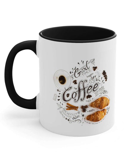 Vibrant Contrast 11oz Ceramic Coffee Mug - Chic Dual-Tone Style