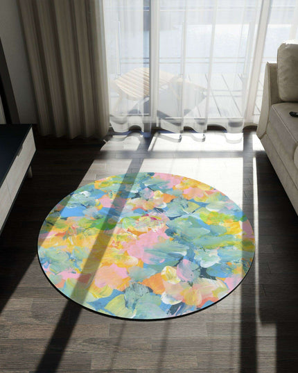 Artistic Vibrance Round Chenille Rug - 60x60 Inches by Maison d'Elite