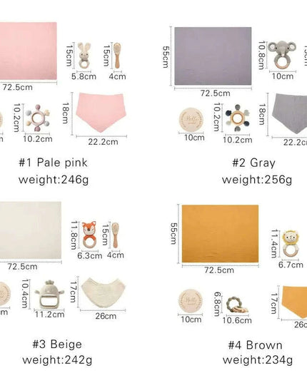 Adorable Baby Gift Set: Cotton Bath Towel, Crochet Rattle, and Accessories for Kids
