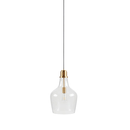 Room & Decor Bell Shaped Glass Pendant Light - Gold Finish, 13" Diamet