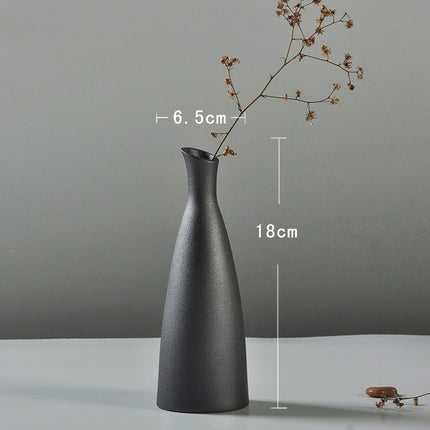 Rusty Glaze Ceramic Vase Set for Tabletop Floral Decor