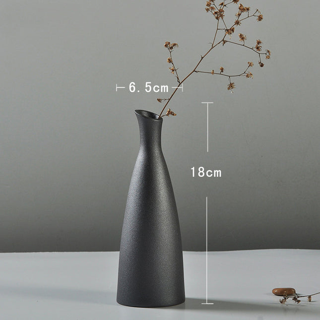 Rusty Glaze Ceramic Vase Set for Tabletop Floral Decor