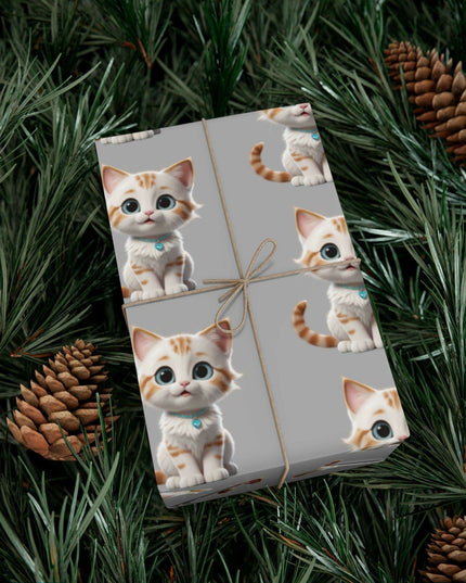 Eco-Conscious Cat Lover's Christmas Gift Wrap Set