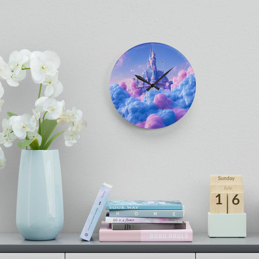 Vibrant Acrylic Wall Clocks with Round and Square Shapes, Various Sizes and Keyhole Hanging Slot
