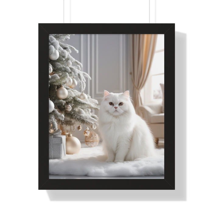 Sustainable Chic Cat Wall Art with Eco-Friendly Frame for Stylish Home Decor