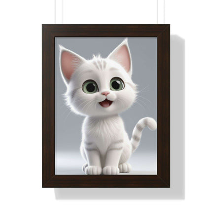 Elegant Feline Vertical Art Poster - Eco-Friendly Framed Design