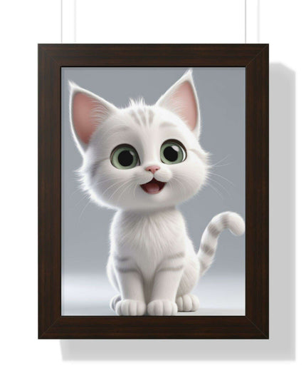 Elegant Feline Vertical Art Poster - Eco-Friendly Framed Design