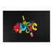 Black Music Lover Polyester Chenille Area Rugs