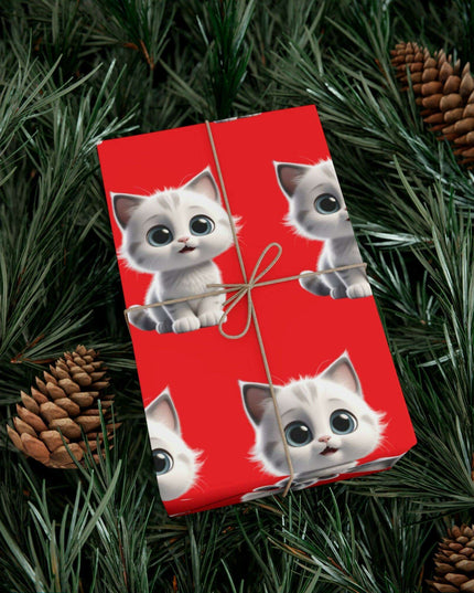 Customized Cat-Inspired Eco-Conscious Gift Wrapping Paper Set in Three Sizes