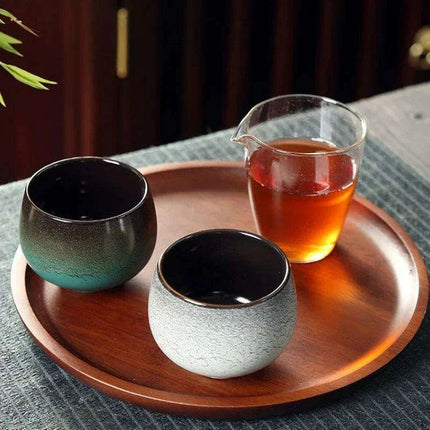 180ml Rustic Japanese Pottery Espresso Cup - Unique Frosted Design for Tea and Coffee Enjoyment - Très Elite
