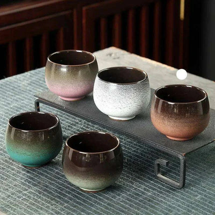 180ml Rustic Japanese Pottery Espresso Cup - Unique Frosted Design for Tea and Coffee Enjoyment - Très Elite