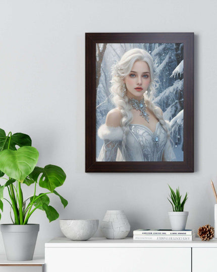 Winter Wonderland Puppy Framed Gaming Art - Sustainable Decor for Your Home