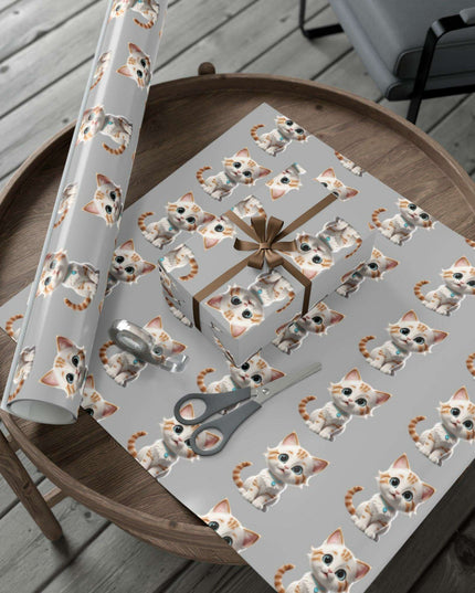 Eco-Conscious Cat Lover's Christmas Gift Wrap Set
