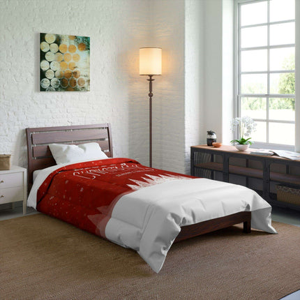 Festive Dreamscape - Luxurious Plush Polyester Blanket for Ultimate Sleep Warmth