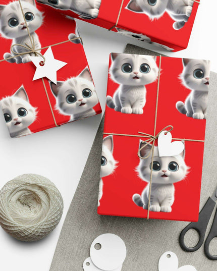 Customized Cat-Inspired Eco-Conscious Gift Wrapping Paper Set in Three Sizes