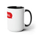 Elegant Two-Tone Ceramic Coffee Mugs with 15oz Capacity by Maison d'Elite