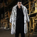 Men's Winter Leopard Print Fur Long Coat | Trendy Imitation Fox Fur Jacket