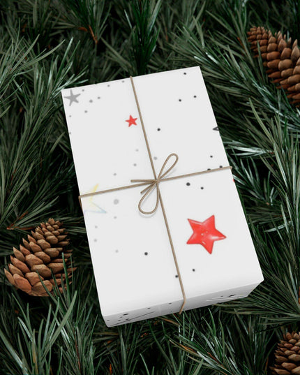 Personalized Luxe Pink Star Holiday Wrapping Paper - Eco-Friendly Premium Quality