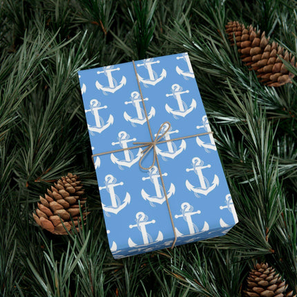 Nautical Elegance: Premium Anchor Gift Wrapping Paper Collection